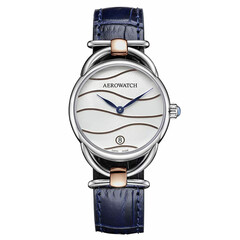 Elegancki zegarek damski na niebieskim pasku Aerowatch Sensual Dune