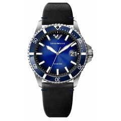 Męski zegarek na skórzanym pasku Emporio Armani Diver