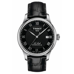 Elegancki zegarek Tissot Le Locle T006.407.16.053.00 z czarną tarczą i czarnym paskiem