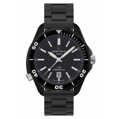 Czarny zegarek Certina DS+