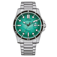 Zegarek męski nurkowy Citizen z zieloną tarczą