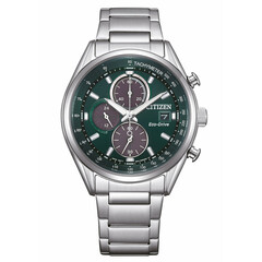 Sportowy zegarek Citizen z zieloną tarczą
