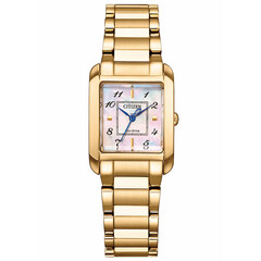 Kwadratowy zegarek damski w złotej wersji