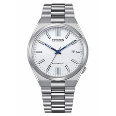 Zegarek automatyczny Citizen Mechanical Tsuyosa z tarczą w kolorze białym z niebieskimi wskazówkami