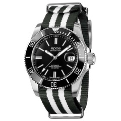 Zegarek nurkowy Epos Sportive Diver 3504.131.20.15.65 w czarnej kolorystyce na pasku NATO