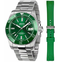 Zegarek nurkowy Epos Sportive Diver 3504.131.93.13.30 z zieloną tarczą. Pasek gartis.