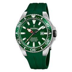 Zegarek nurkowy na pasku gumowym zielonym Festina