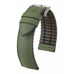 Wodoodporny pasek do zegarka Hirsch Arne kolor zielony 22 mm