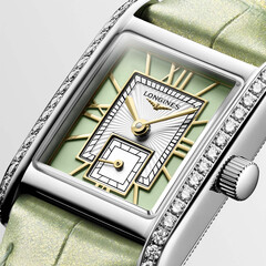Zegarek damski z prostokątną kopertą z diamentami Longines DolceVita Mini