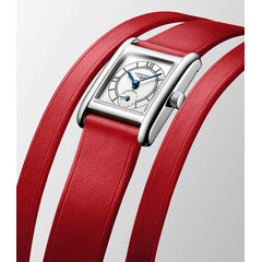 Zegarek damski na potrójnym czerwonym pasku skórzanym Longines DolceVita Mini