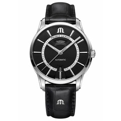 Zegarek męski Maurice Lacroix Pontos Day Date PT6358-SS001-332-2 z czarną tarczą