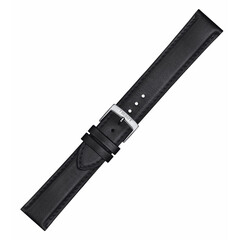 Czarny, gładki pasek do zegarka Tissot, szerokość 20 mm.