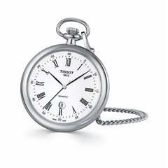 Srebrny zegarek męski na łańcuszku Tissot Lepine