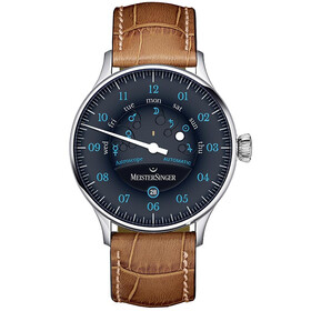 Zegarek MeisterSinger Astroscope Black blue AS902B - męski model z kalendarzem.