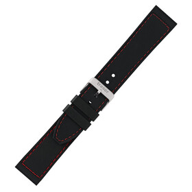 Pasek Traser 105724 gumowy czarny z czerwonym szyciem