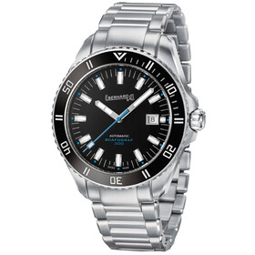 Zegarek nurkowy z niebieską wskazówką i bransoletą stalową