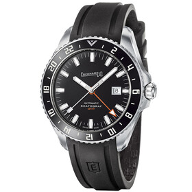 Zegarek nurkowy Eberhard z czarnym paskiem i pomarańczową wskazówką