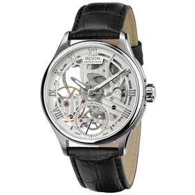 Szkieletowy zegarek męski Epos w limitowanej edycji, srebrna tarcza