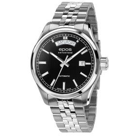 Zegarek męski Epos Passion Day Date 3501.142.20.95.30 z czarną tarczą