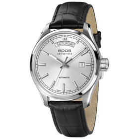 Elegancki zegarek Epos Passion Day Date 3501.142.20.98.25 ze srebrną tarczą