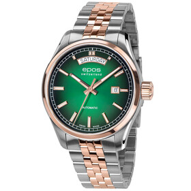 Elegancki zegarek Epos z zieloną tarczą gradientową