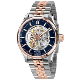 Zegarek męski szkieletowy Epos z niebieską tarczą