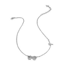 Srebrny naszyjnik z kokardką Guess