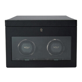 Czarny rotomat na 2 zegarki WOLF British Racing 792202