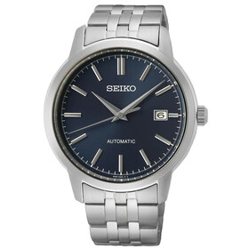 Zegarek męski Seiko Classic Automatic SRPH87K1 z niebieską tarczą.