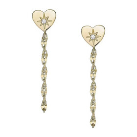 Pozłacane kolczyki wiszące Fossil JF04378710