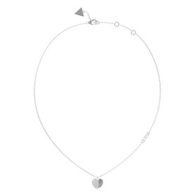 Srebrny naszyjnik z sercem z cyrkoniami Lovely Guess