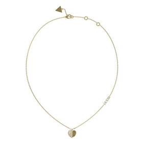 Pozłacany naszyjnik z sercem na cienkim łańcuszku Lovely Guess