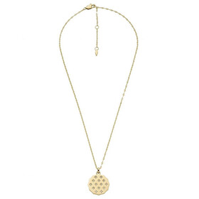 Pozłacany naszyjnik medalion Fossil