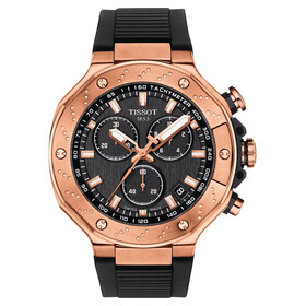 Pozłacany zegarek męski z chronografem Tissot