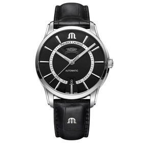 Zegarek męski Maurice Lacroix Pontos Day Date PT6358-SS001-332-2 z czarną tarczą
