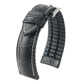 Wodoodporny pasek do zegarka Hirsch George kolor czarny 20 mm