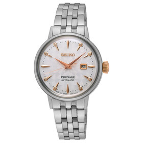 Srebrny zegarek damski na bransolecie Seiko