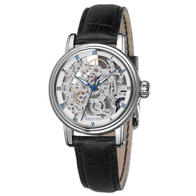 Damski zegarek szkieletowy Epos na pasku skórzanym