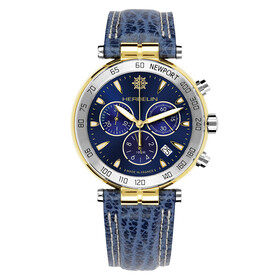 Sportowy zegarek męski na niebieskim pasku skórzanym