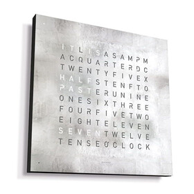 Zegar Qlocktwo Earth 90 Platinum w języku angielskim