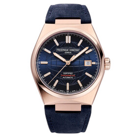 Pozłacany zegarek męski Frederique Constant na skórzanym pasku