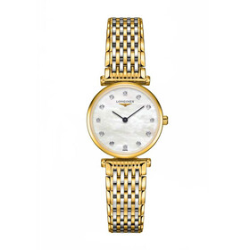 Srebrno złoty zegarek damski Longines La Grande Classique