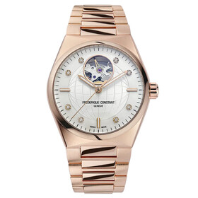 Pozłacany zegarek damski z diamentami Frederique Constant