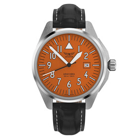 Męski zegarek Aviator na skórzanym pasku