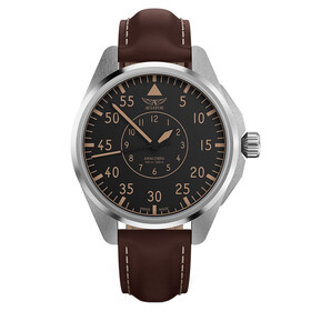 Męski zegarek Aviator na skórzanym pasku