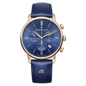 Zegarek męski z niebieską tarczą i pozłacaną kopertą Maurice Lacroix