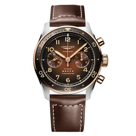 Męski zegarek na skórzanym pasku Longines Spirit Flyback