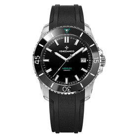 Zegarek męski z czarną emaliowaną tarczą Venezianico Nereide Ceramica