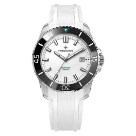 Zegarek z białą emaliowaną tarczą Venezianico