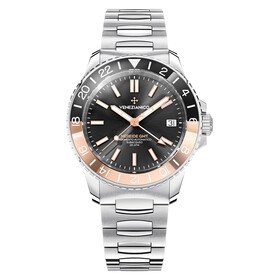 Zegarek męski z czarno-złotym bezelem ze szkła BK7 Venezianico